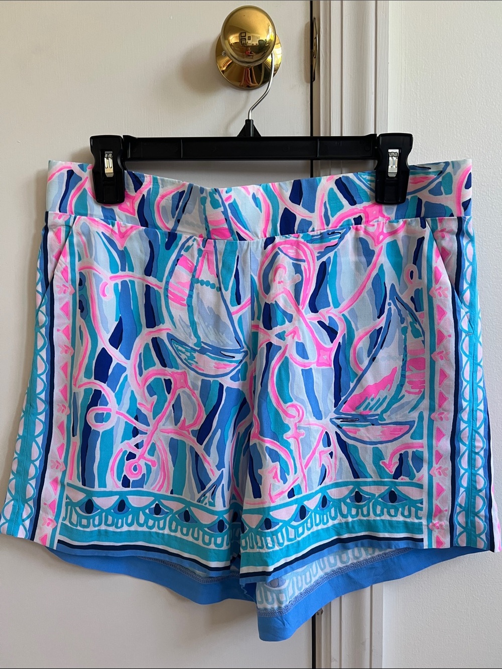 Lilly Pulitzer Pink, Blue & Aqua Printed Anchor Shorts